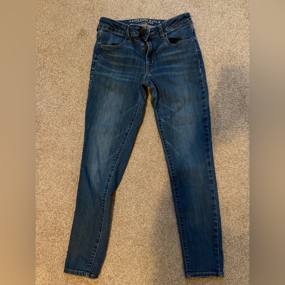 American Eagle Outfitters Women's Dark Blue Skinny Jeans